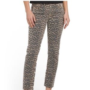 NWOT Oat New York Leopard Print Women straight leg Jeans - Brown and Black | 26